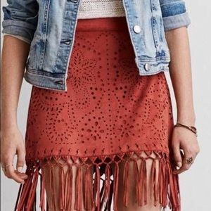 AEO Faux Fringe Skirt
